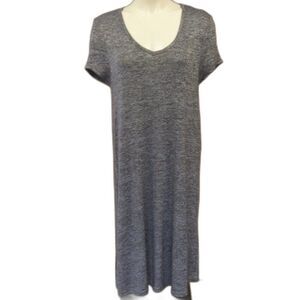 CHARLIE PAIGE Heathered Gray V-Neck Tunic Top Sz S Short Sleeve Shift Dress NWT‎